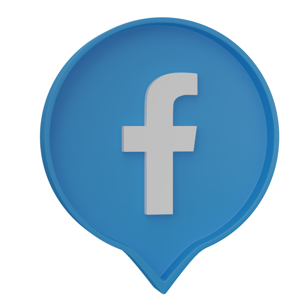 3d veroorzaken, facebook logo icoon geïsoleerd Aan transparant achtergrond. png