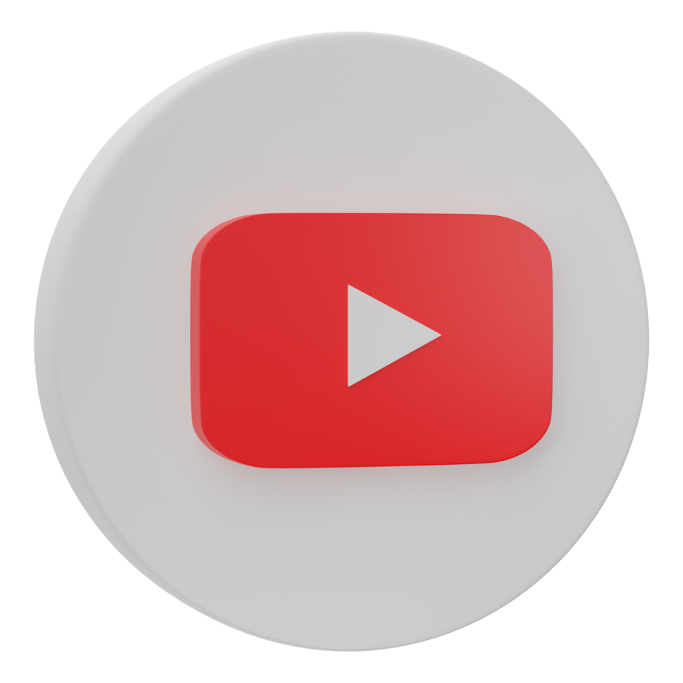 3d Youtube logo icono aislado en transparente antecedentes. png