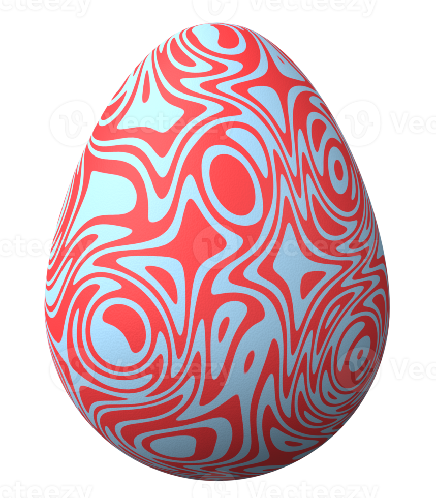 3D easter egg isolated on transparent background png file.
