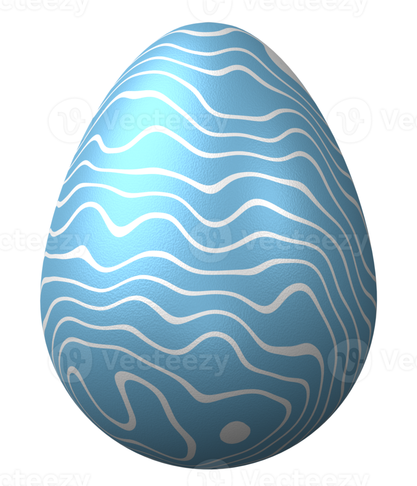 3D easter egg isolated on transparent background png file.