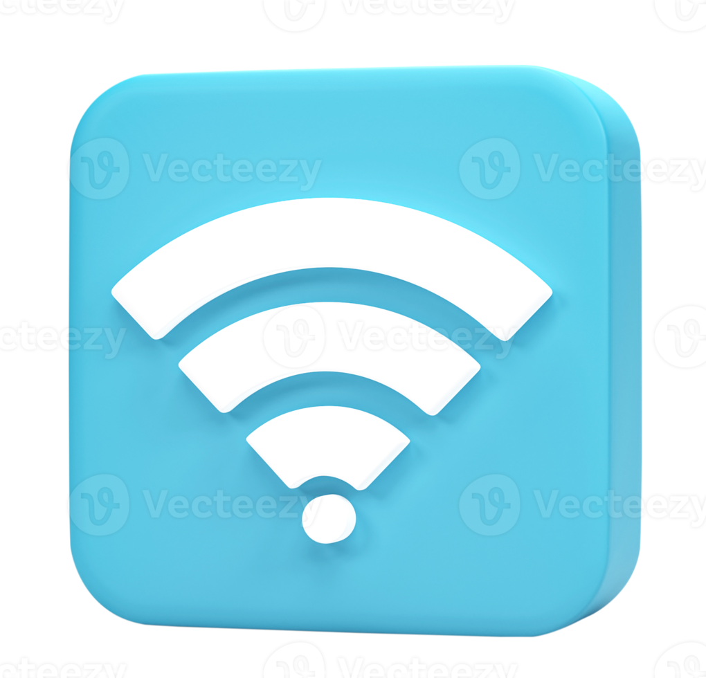 3d rendering, Icon Wi-Fi, wireless internet network symbol isolated on transparent background png