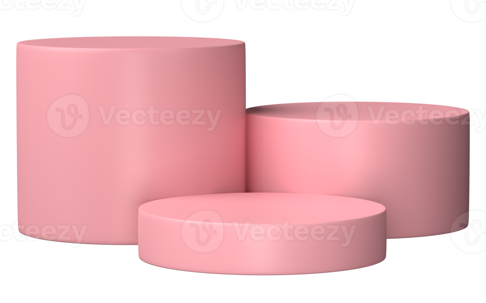 3D, pink podium display scene of minimal geometric platform base isolated on transparent background png file.