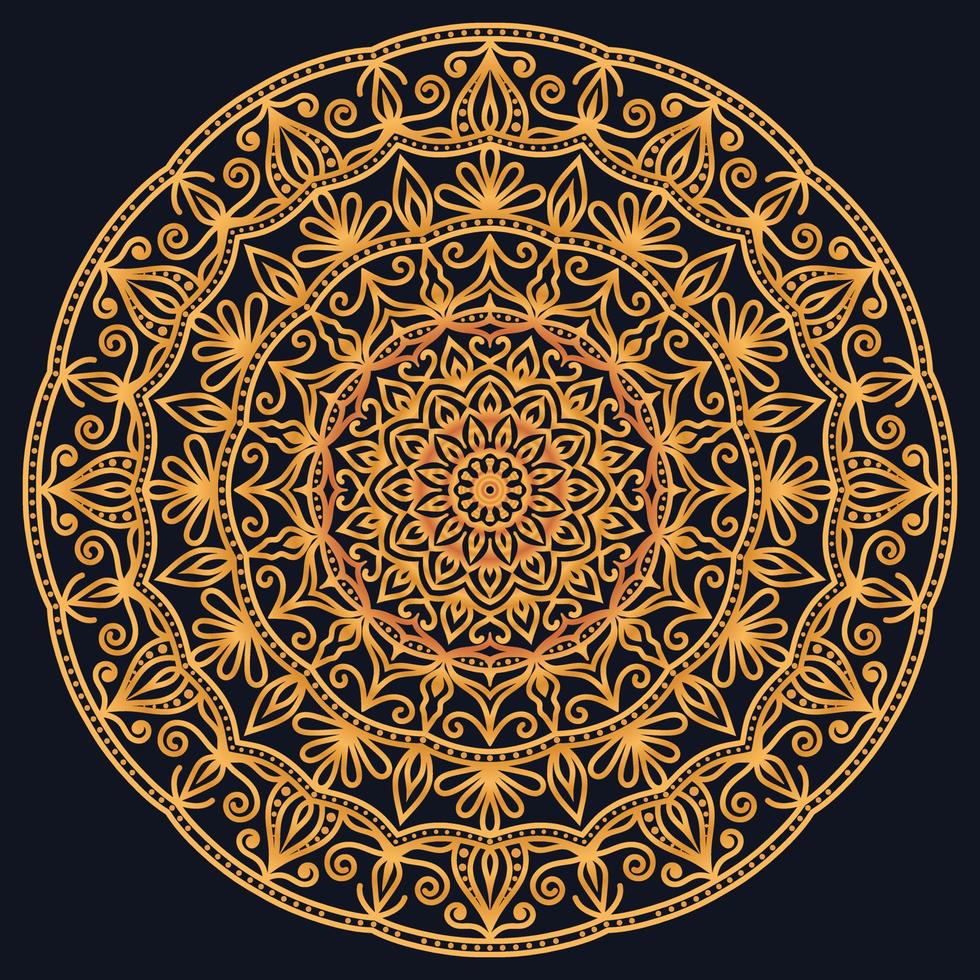 elementos decorativos lujo ornamento patrón gradiente mandala diseño vector