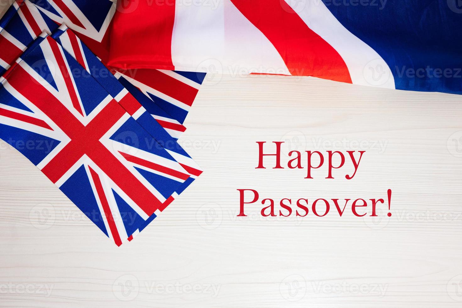 Happy Passover. British holidays concept. Holiday in United Kingdom. Great Britain flag background. photo