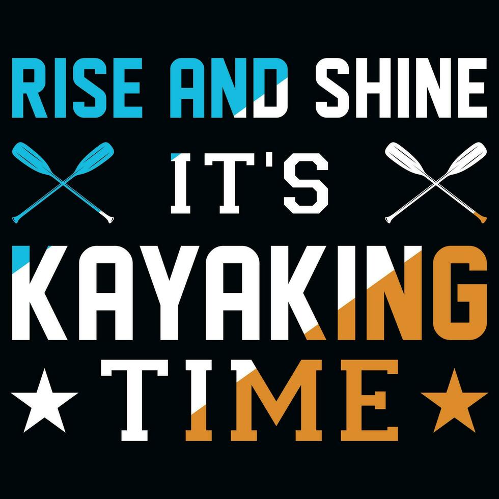 Kayaking typography tshirt design vector