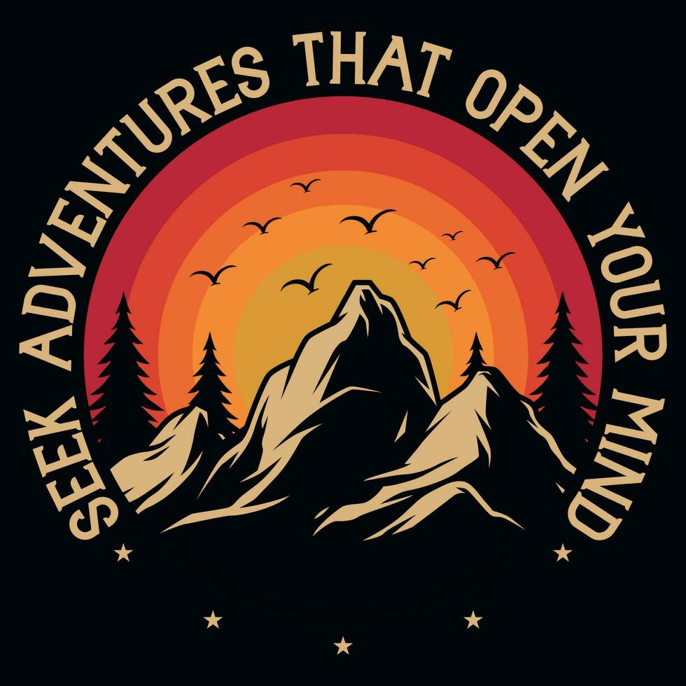 Mountain adventure graphics tshirt design vector