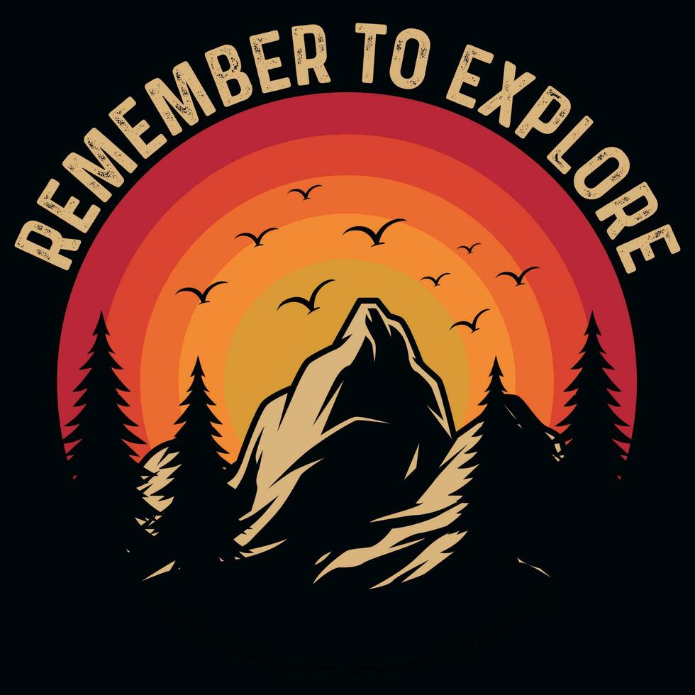 Mountain adventure graphics tshirt design vector