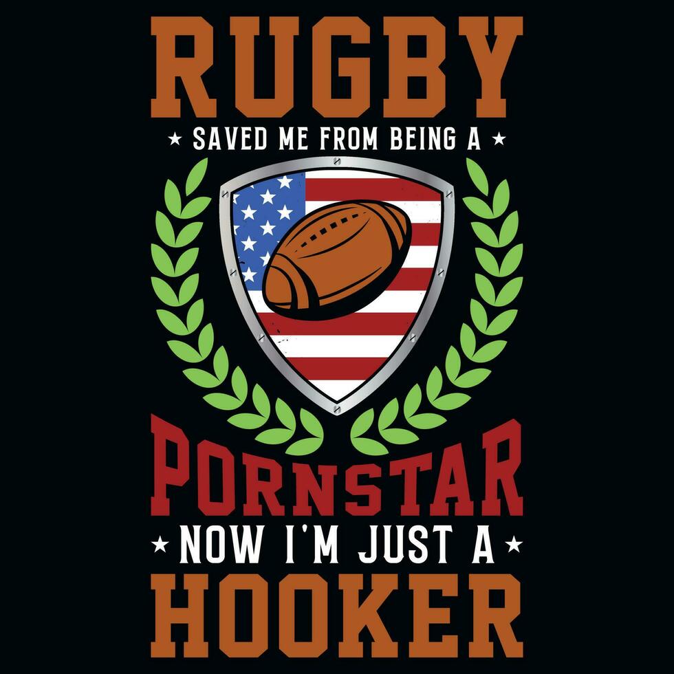 Rugby playing graphics tshirt design vector