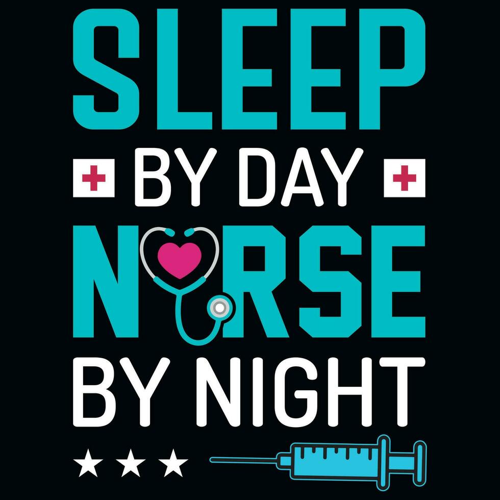 Nurse typography tshirt design vector