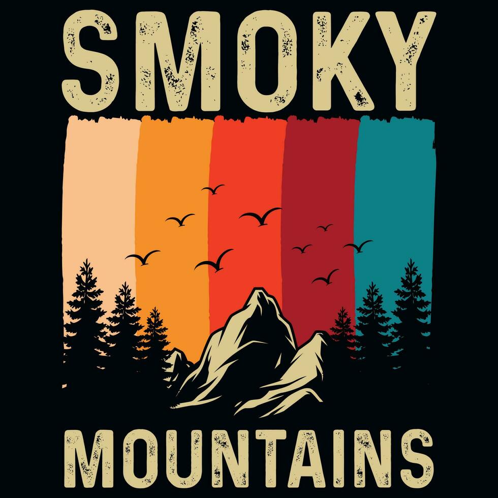 ahumado montaña aventuras camiseta diseño vector