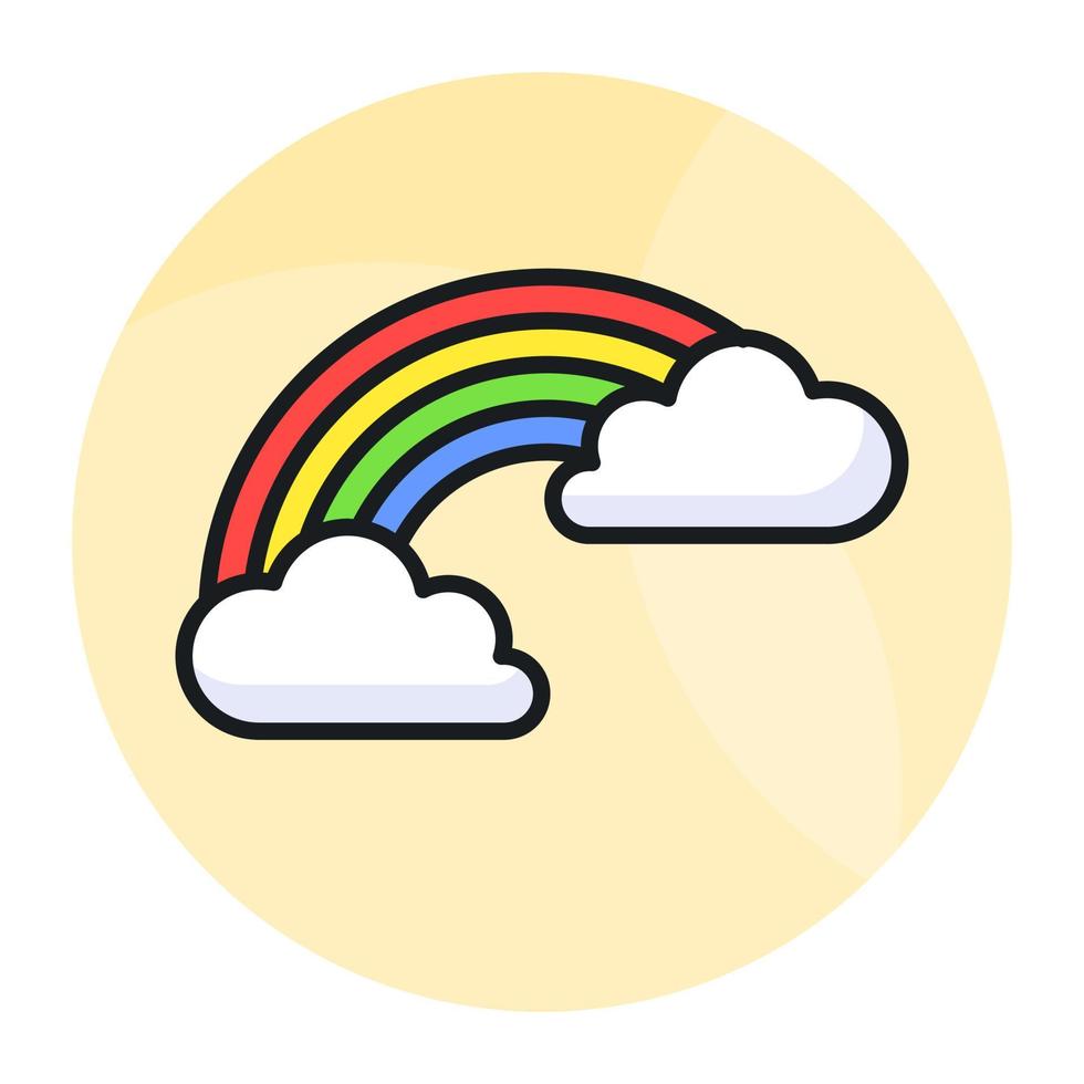 un hermosamente diseñado vector de arco iris en moderno estilo, un meteorológico fenómeno icono, descargar esta prima icono