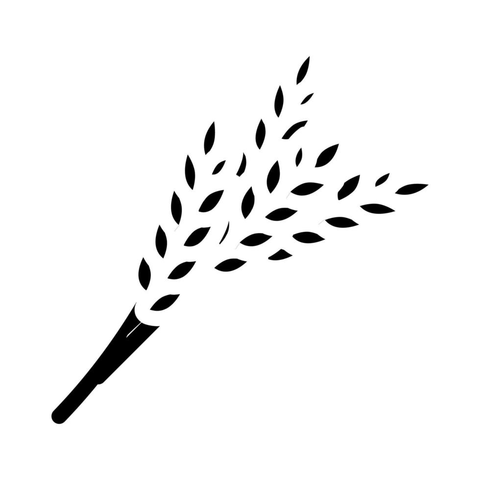 trigo orejas cosecha amarillo glifo icono vector ilustración