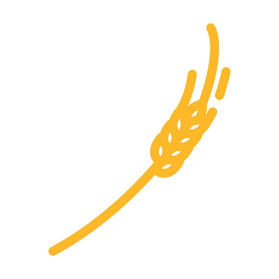 spikelets ripe wheat color icon vector illustration