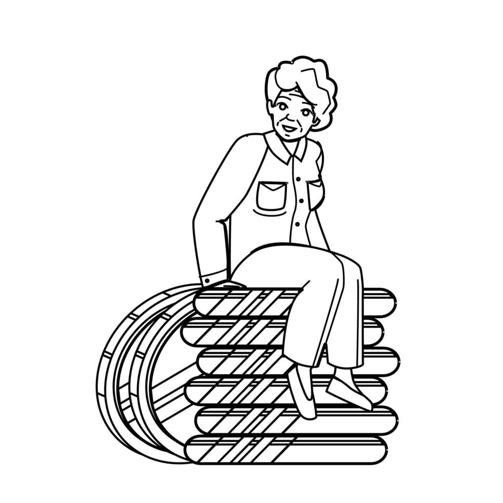old woman money vector
