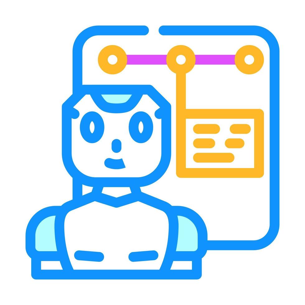 support chat bot color icon vector illustration