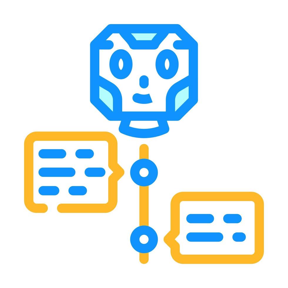 dialog chat bot color icon vector illustration