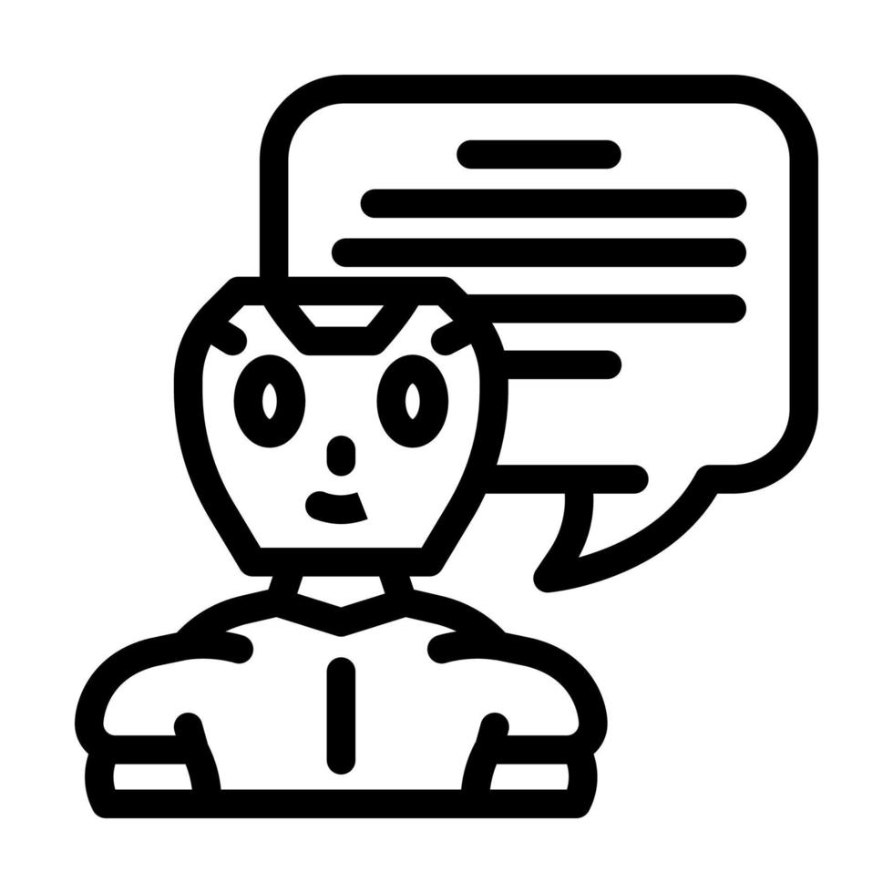 communication chat bot line icon vector illustration