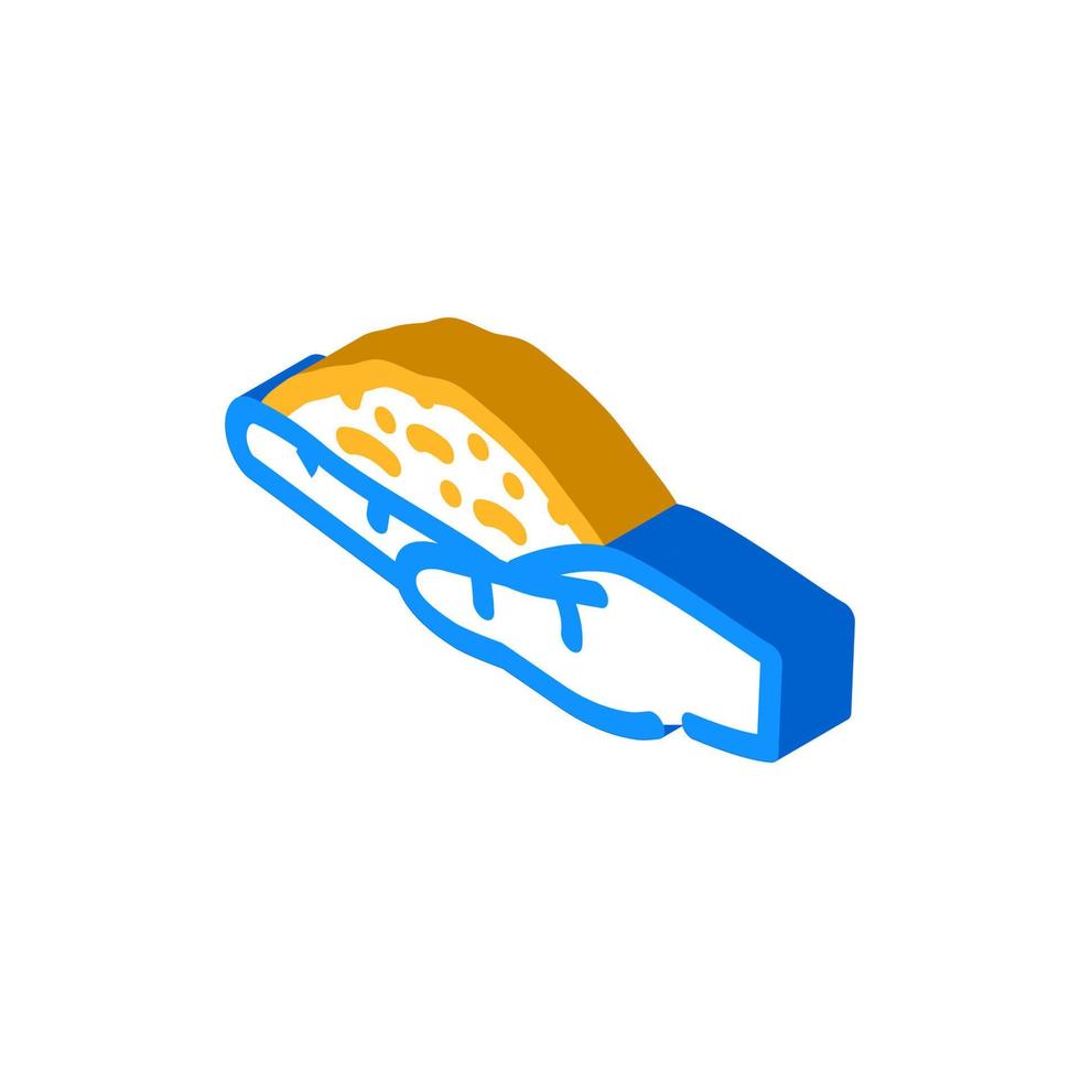 hand wheat grain harvest isometric icon vector illustration