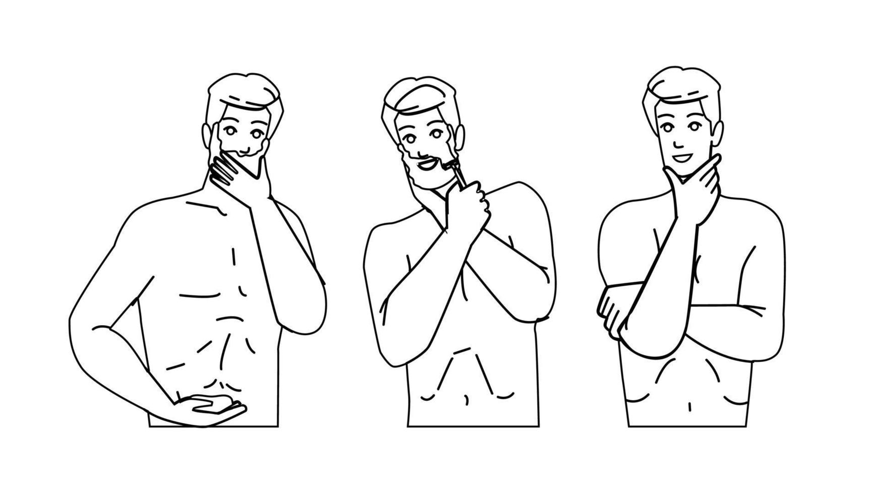man shaving vector