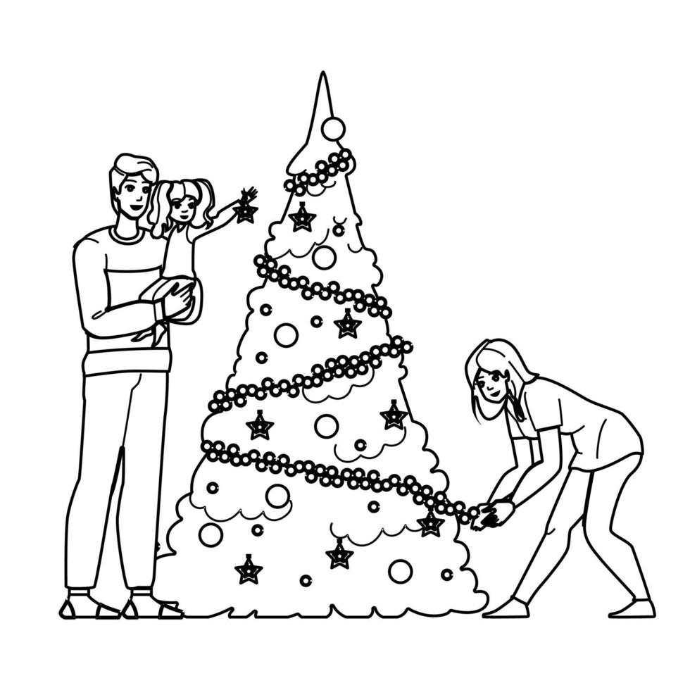 Decorar navidades árbol vector