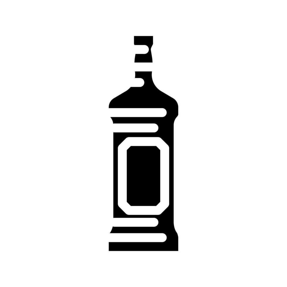 whisky bebida botella glifo icono vector ilustración
