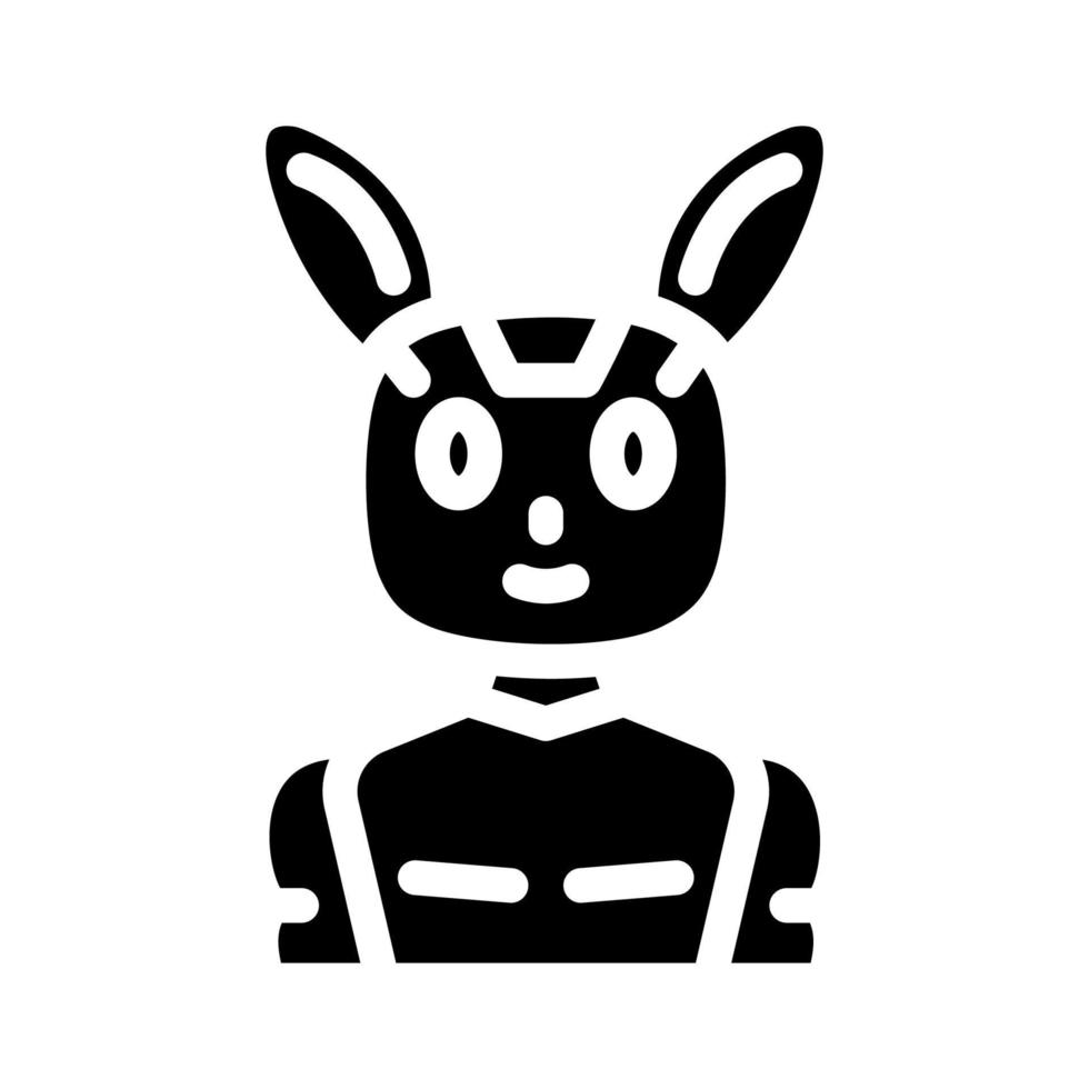 character chat bot glyph icon vector illustration