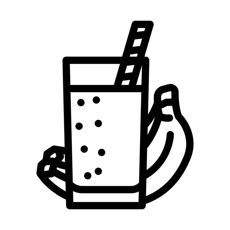 plátano zalamero bebida línea icono vector ilustración