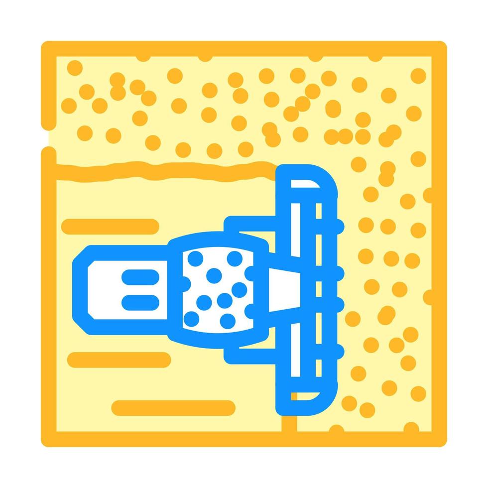 harvester harvesting wheat field color icon vector illustration