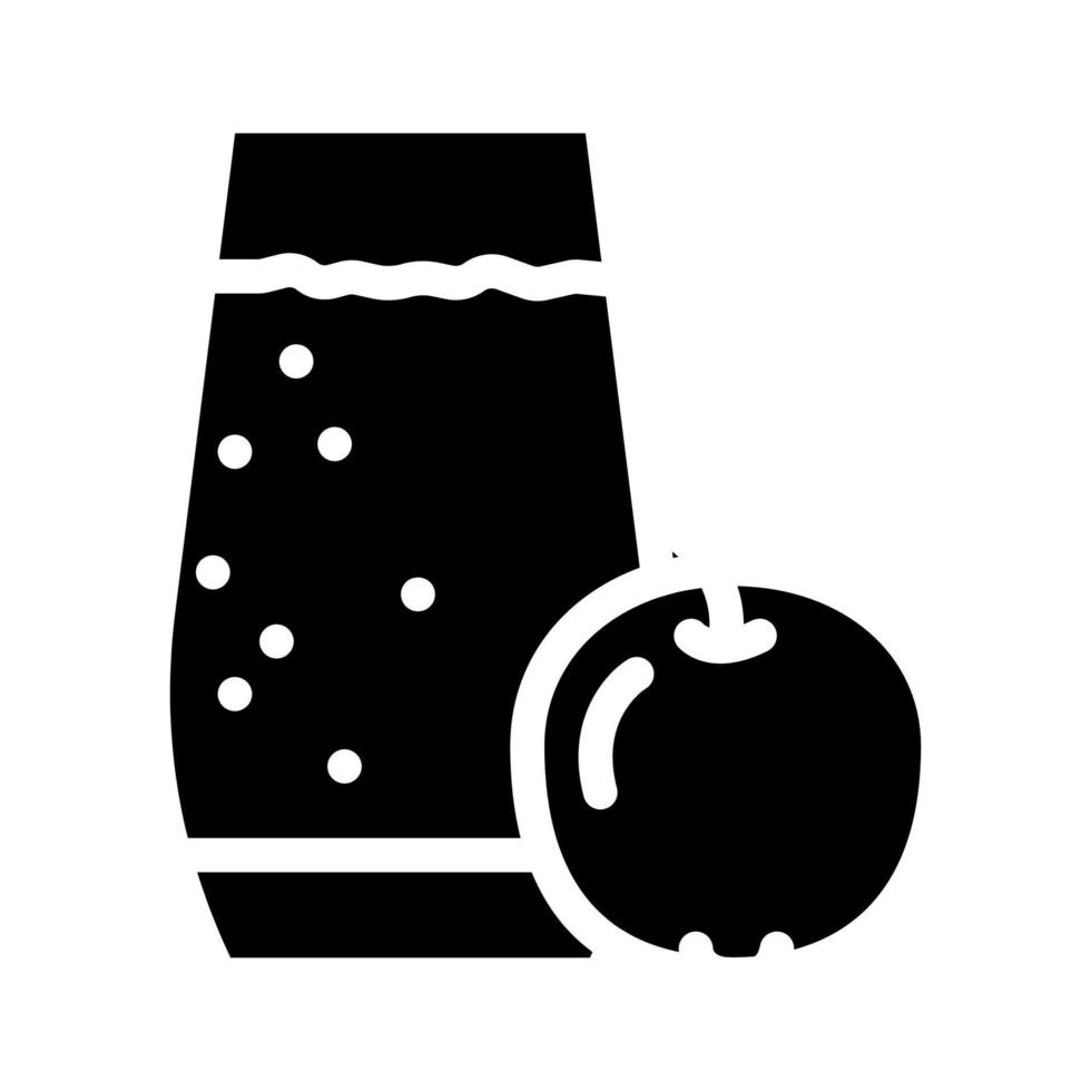 manzana jugo zalamero bebida glifo icono vector ilustración