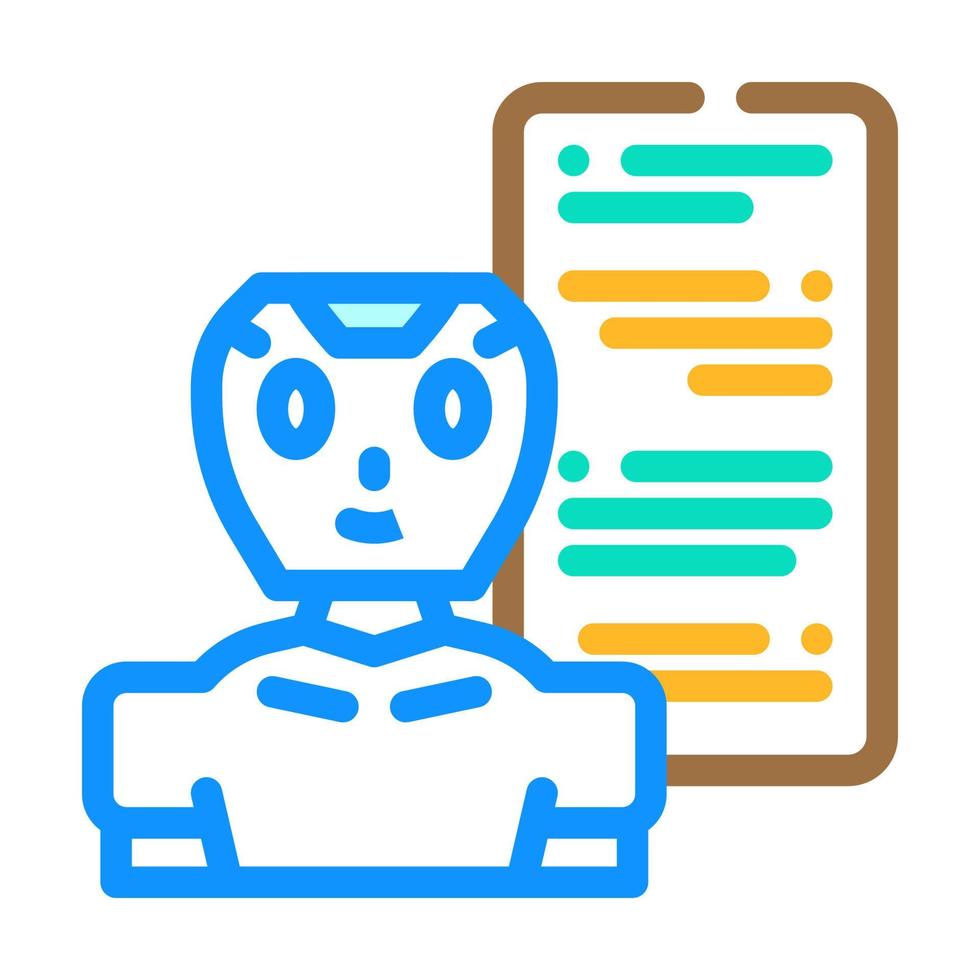 talk chat bot color icon vector illustration