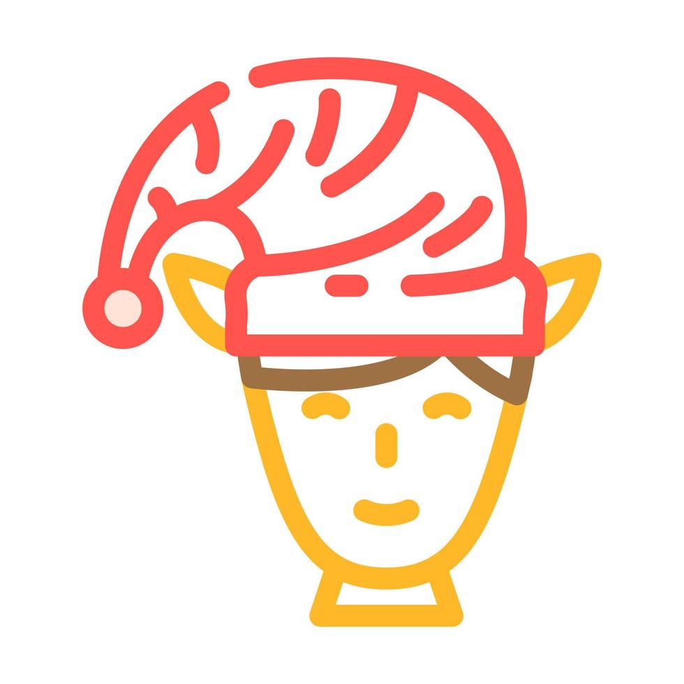 head elf little color icon vector illustration