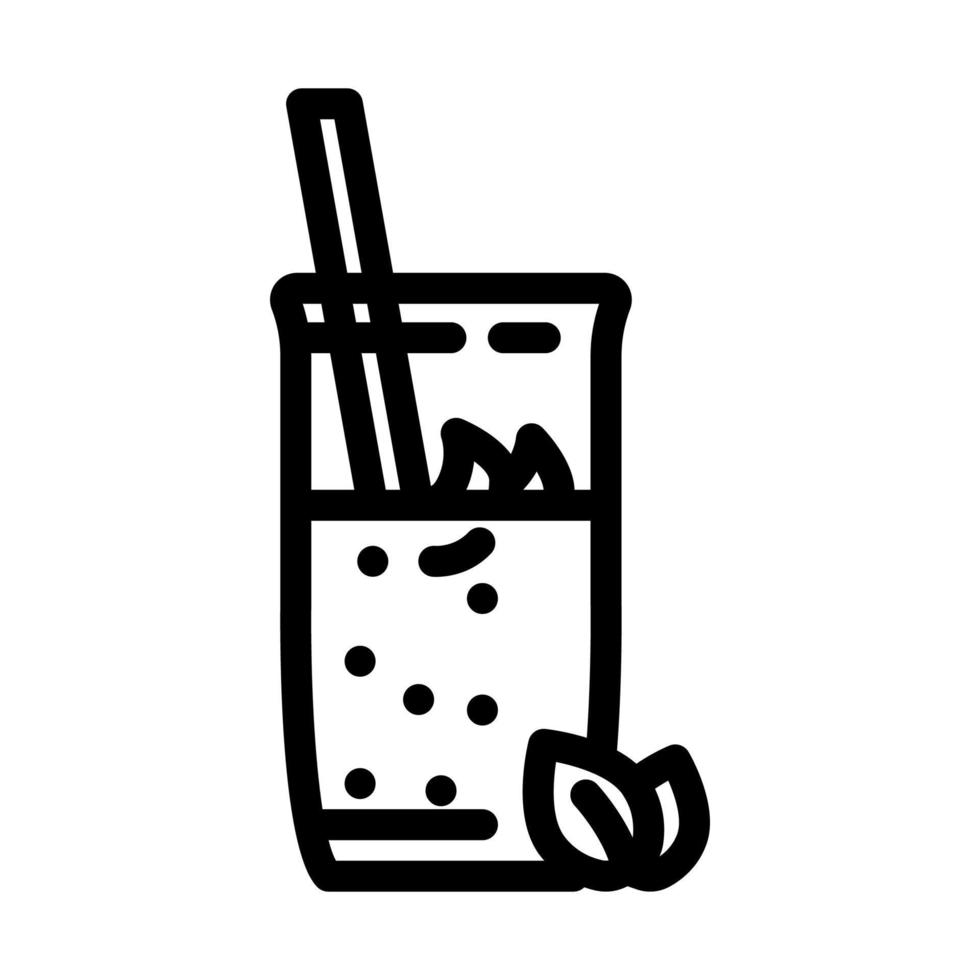mint smoothie drink line icon vector illustration