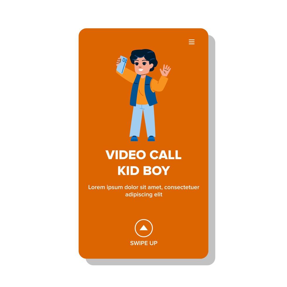 video call kid boy vector