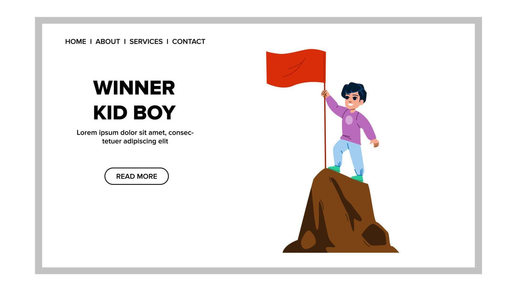 winner kid boy vector