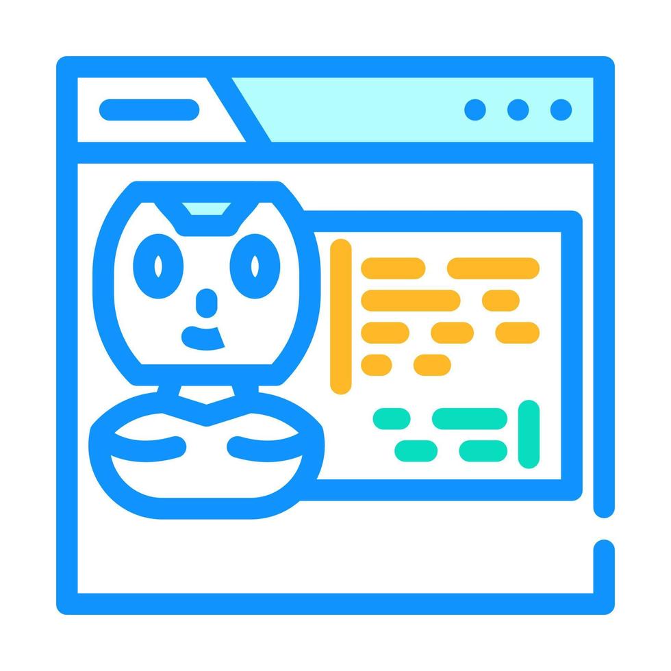 web chat bot color icon vector illustration