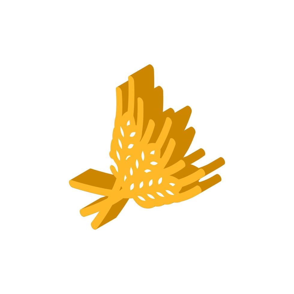 ears of wheat harvest isometric icon vector illustration