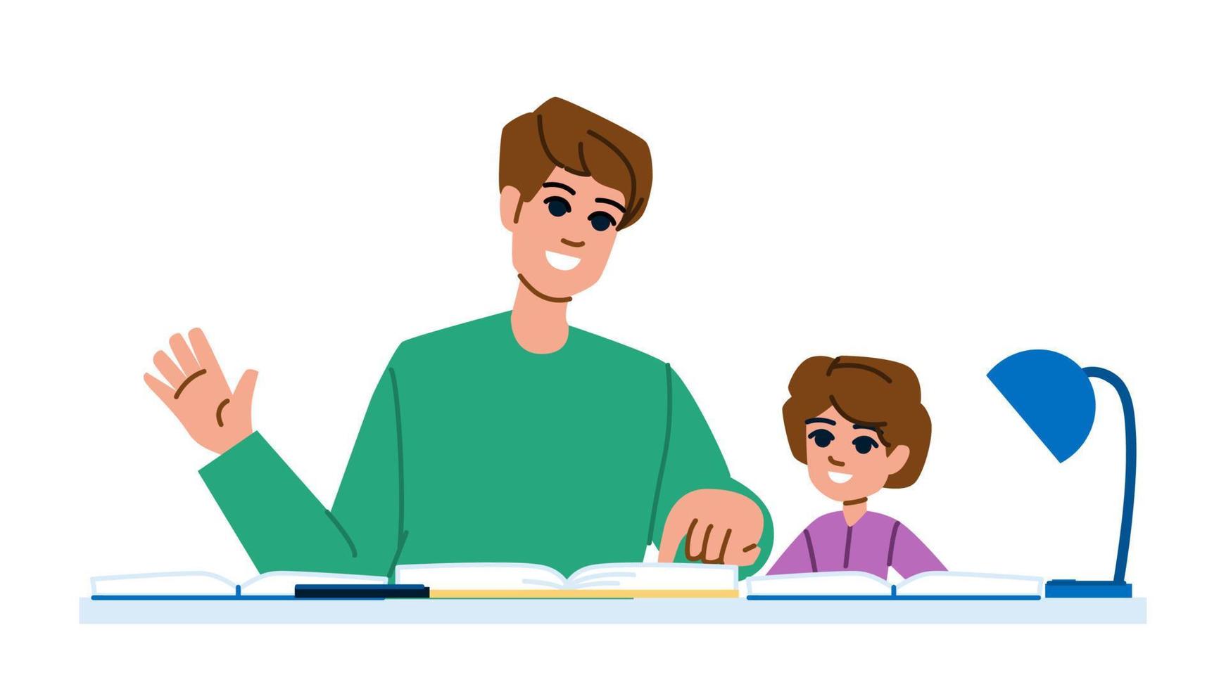 doing homework father vector