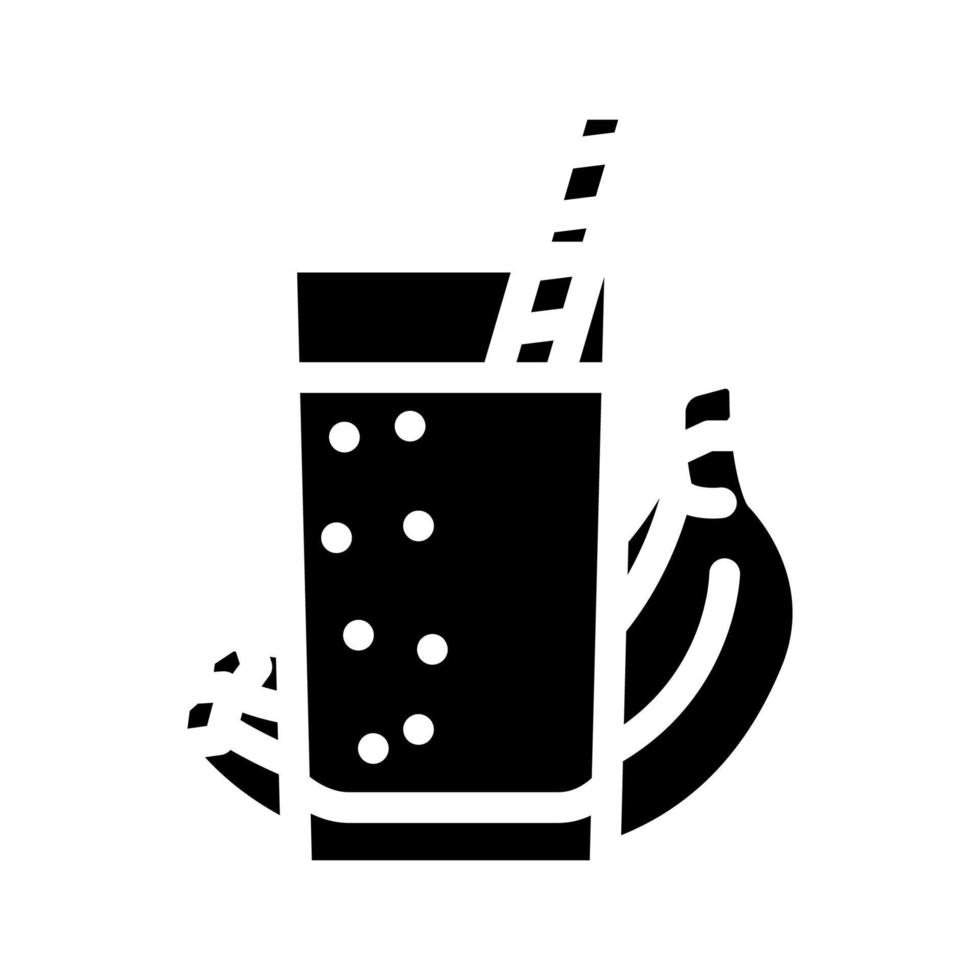 banana smoothie drink glyph icon vector illustration