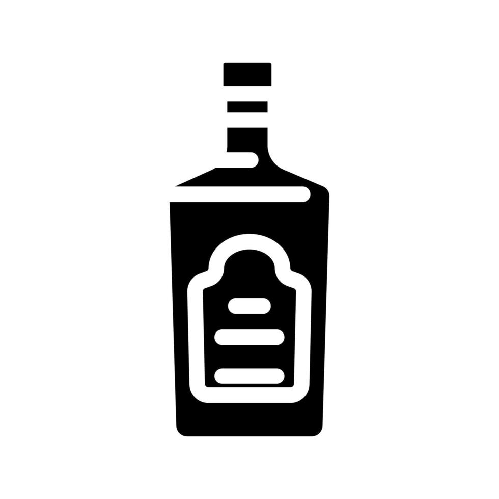 vodka bebida botella glifo icono vector ilustración