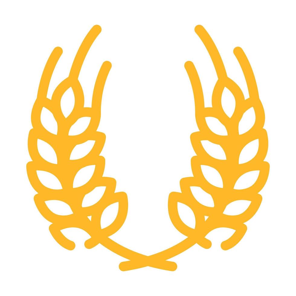 wreath ears of wheat color icon vector illustration