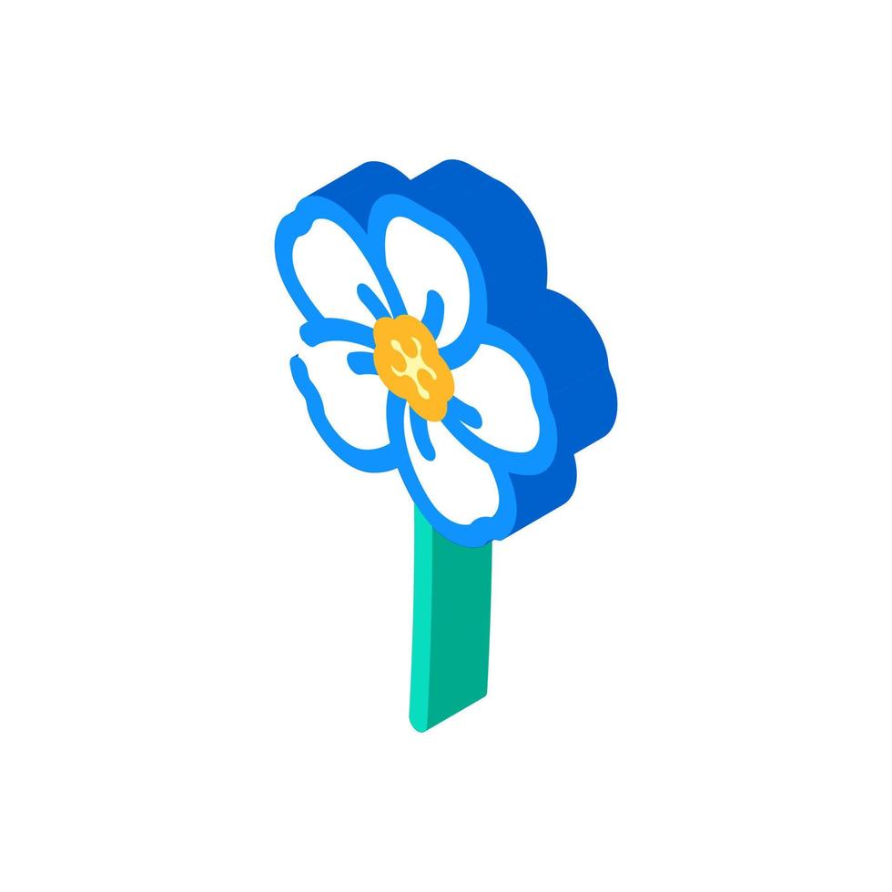 forget me not flower spring isometric icon vector illustration