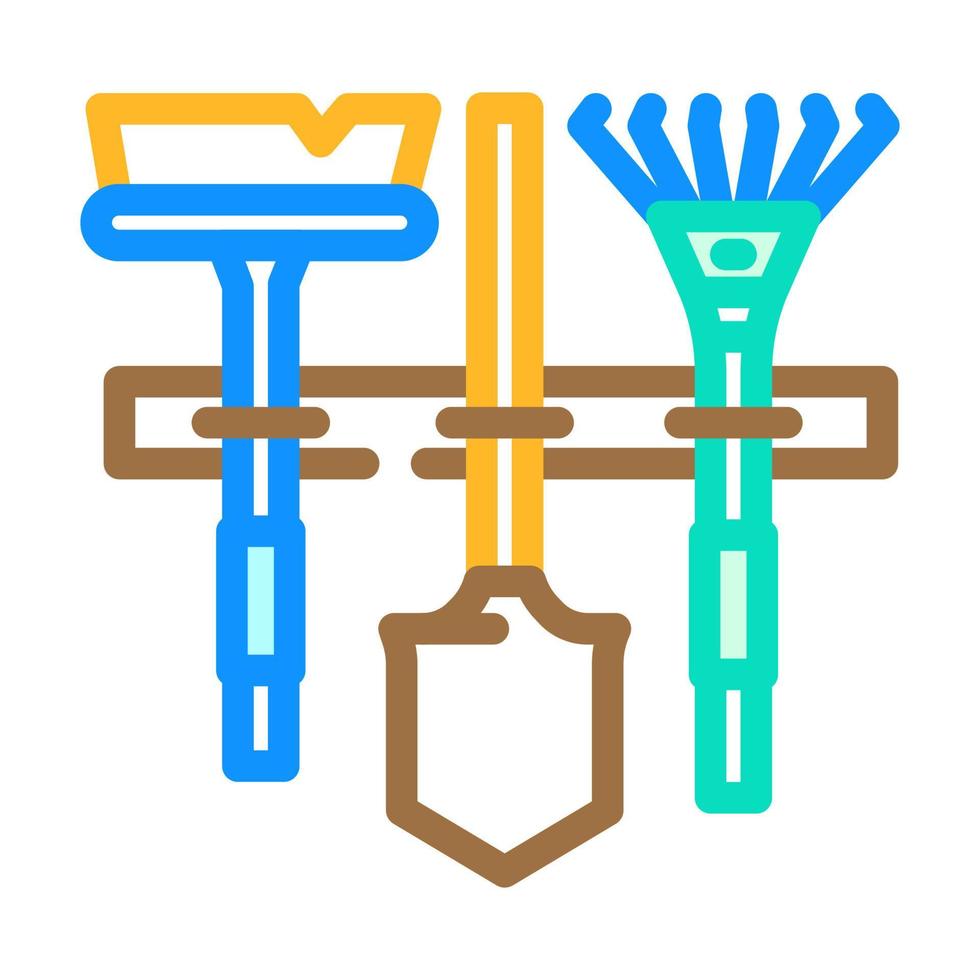 wall tool holder garage tool color icon vector illustration