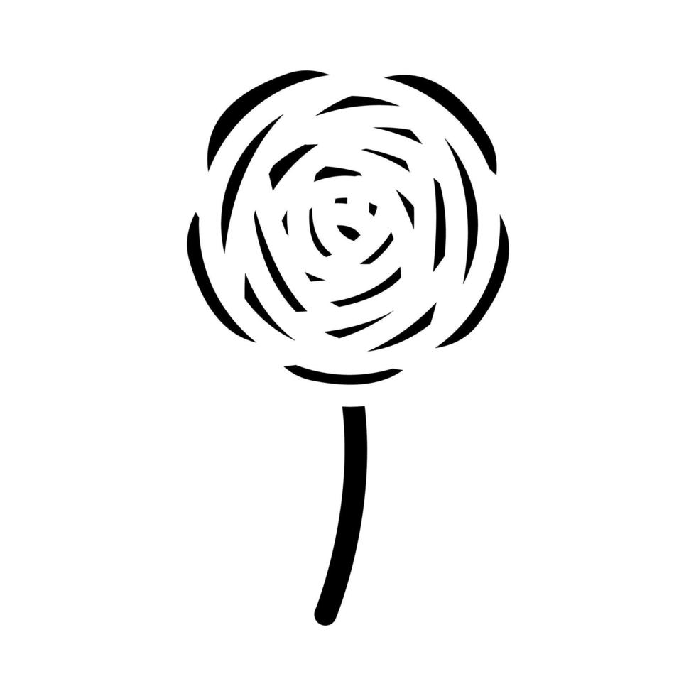 ranunculus flower spring glyph icon vector illustration