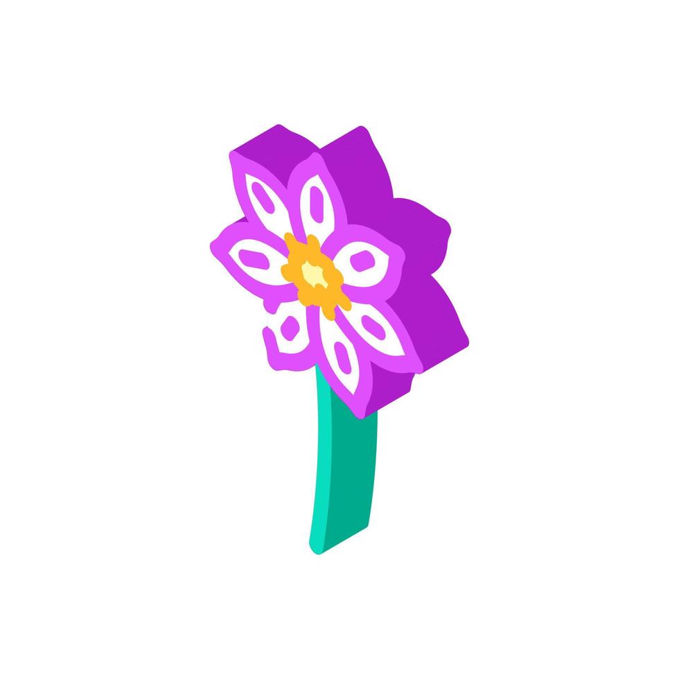clematis flower spring isometric icon vector illustration