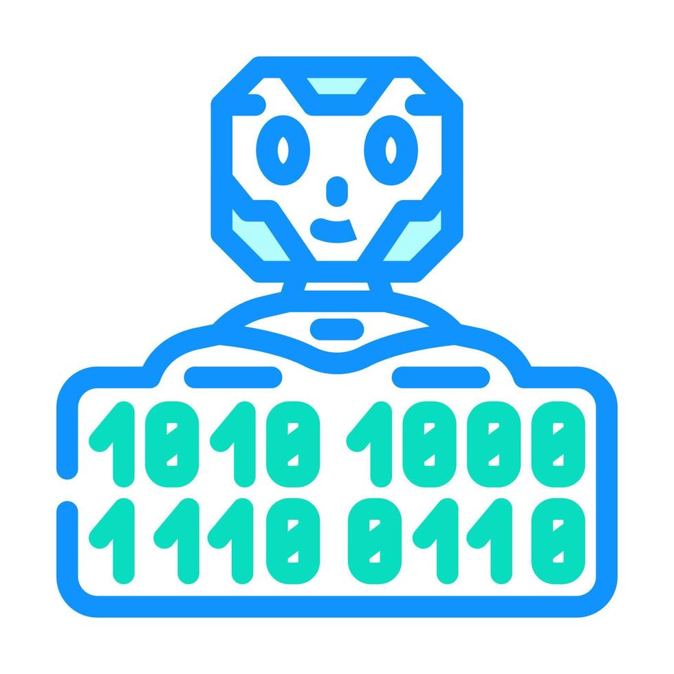 digital chat bot color icon vector illustration