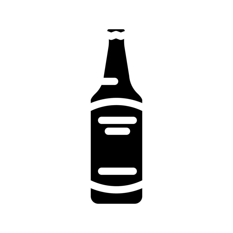 cerveza bebida botella glifo icono vector ilustración