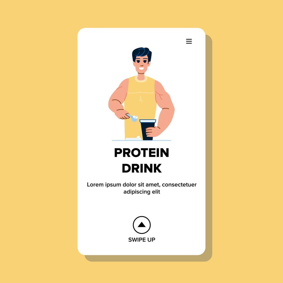 protein drink man vector