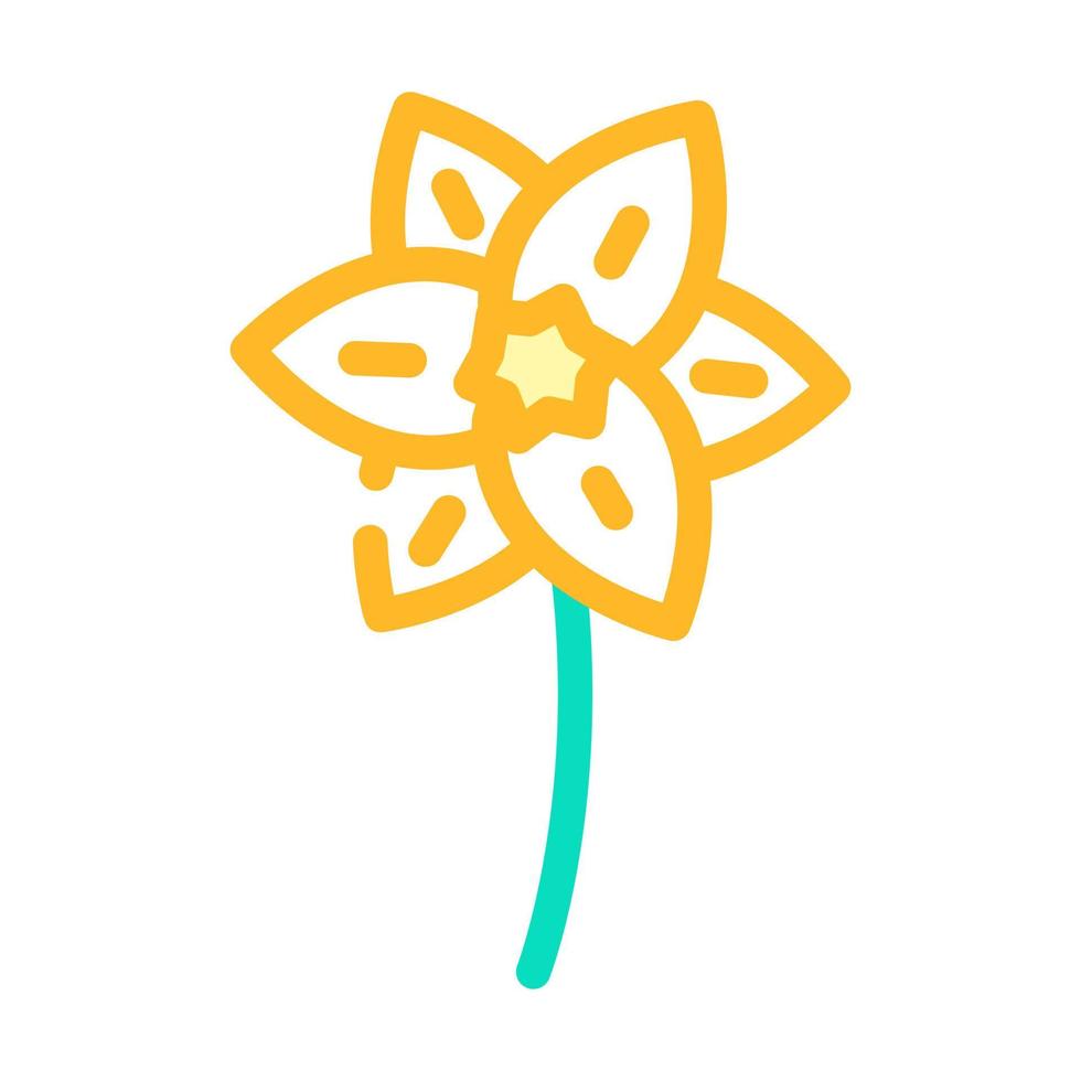 daffodil flower spring color icon vector illustration