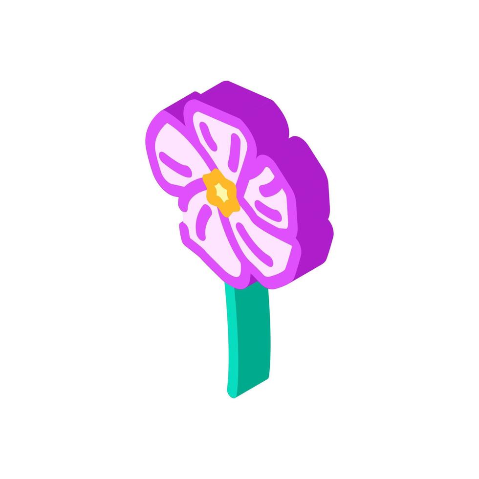 periwinkle flower spring isometric icon vector illustration