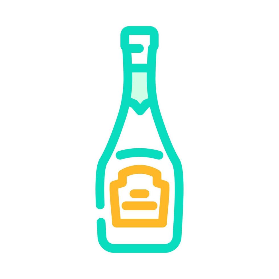 champagne glass bottle color icon vector illustration